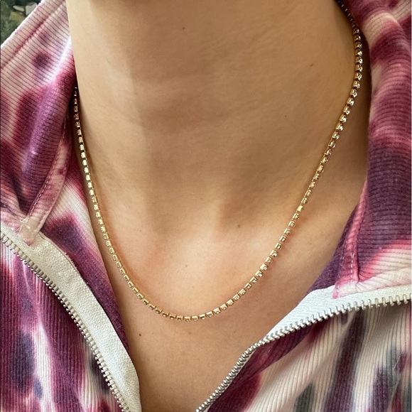 BaubleBar NWT Crystal Baguette Collar Necklace - Gold - Picture 8 of 9